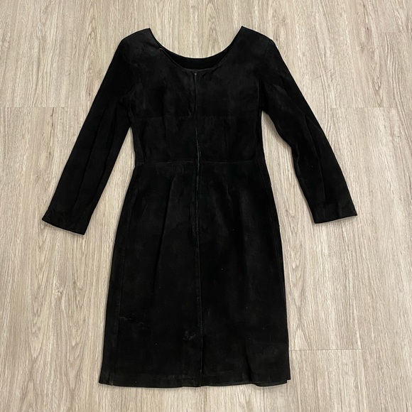 VINTAGE Bagatelle Genuine Leather Black Dress Vintage Size 6 / Modern XS - Picture 11 of 15